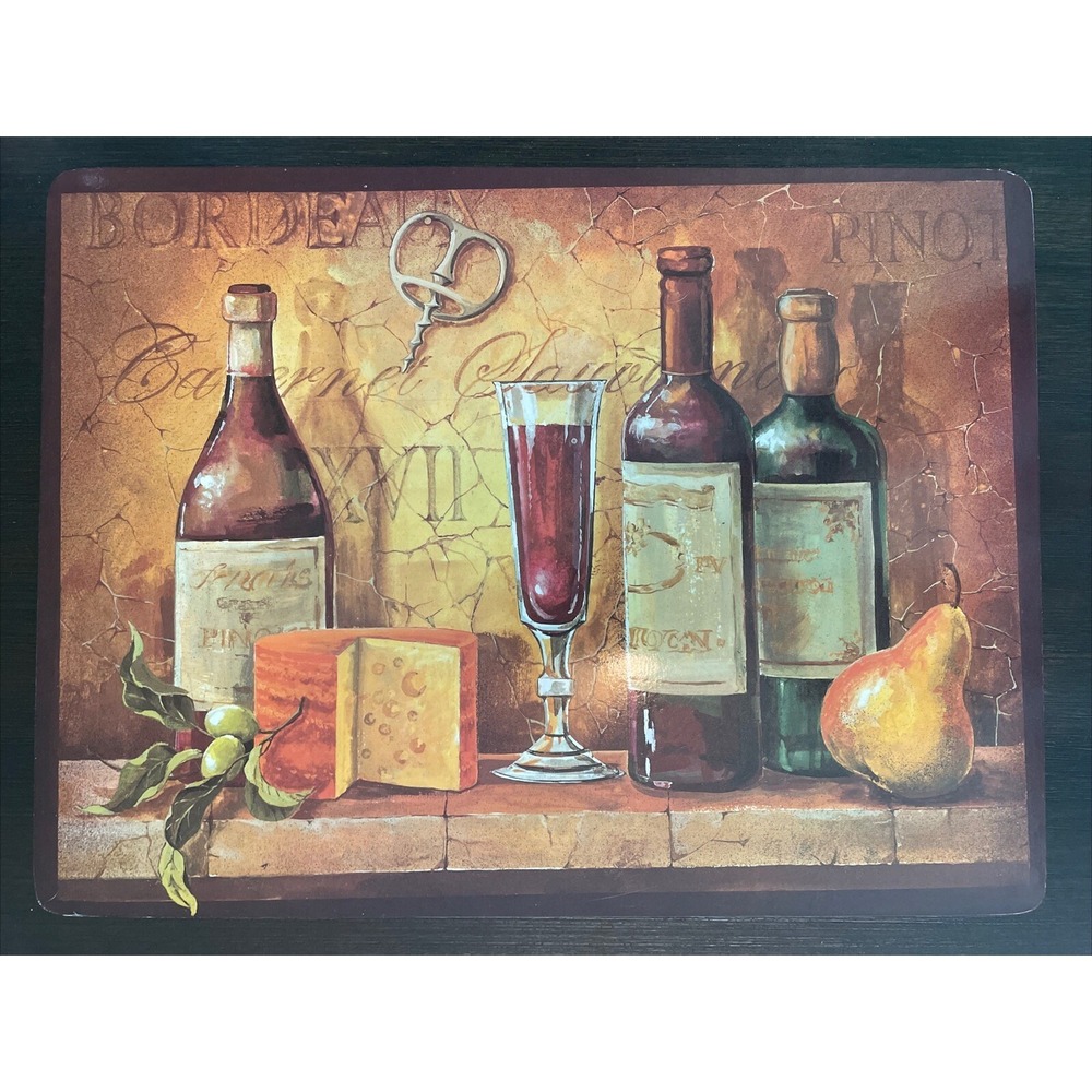 Benson Mills Bordeaux 100 percent Cork Placemat Wine Cheese Fruit 15.5"x11.5"